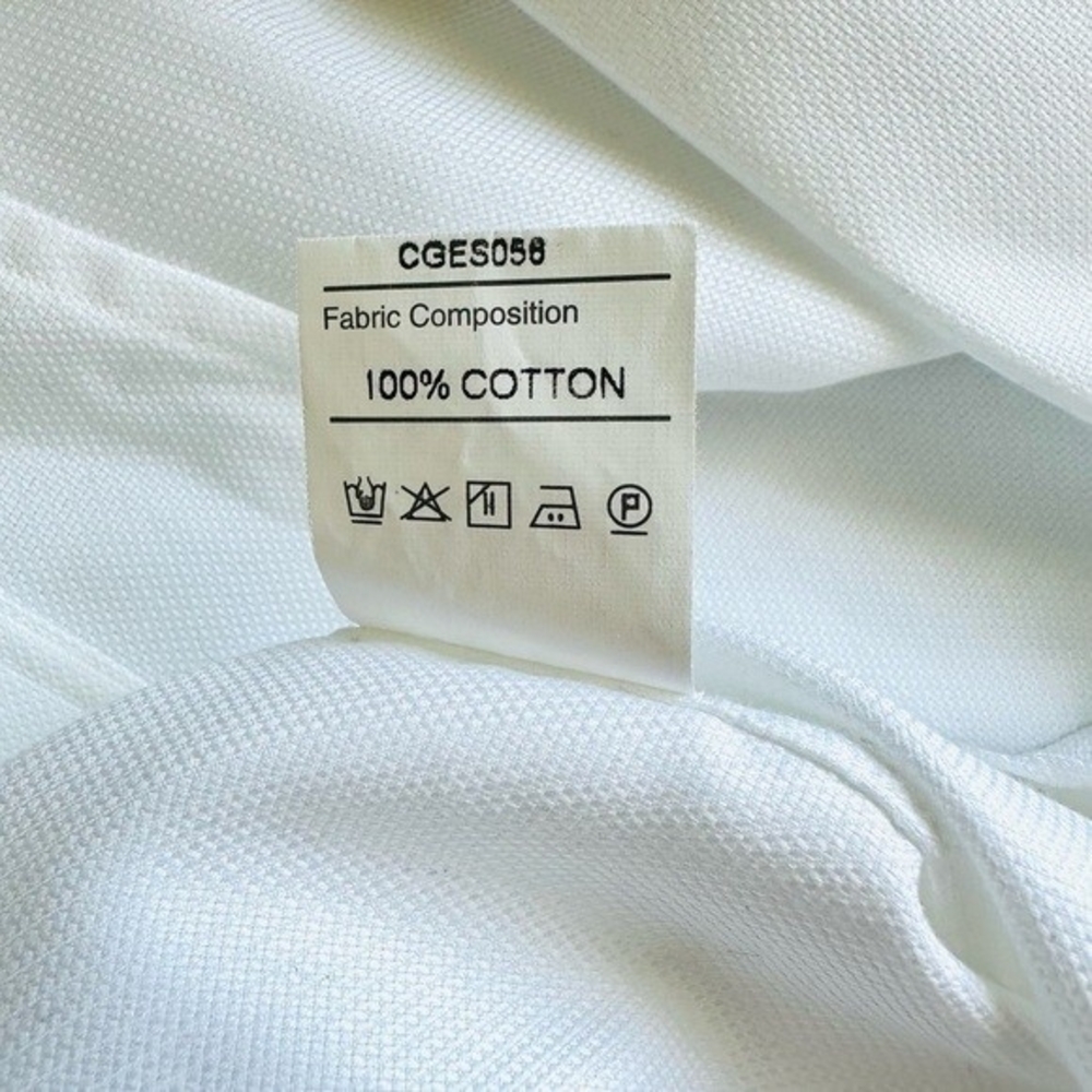 ENZO Men’s White Cotton Button Front Long Sleeve Dress Shirt Custom Fit Size M - Picture 7 of 7